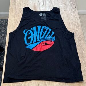O'Neill Black Tank Top with Vibrant Blue and Red Logo